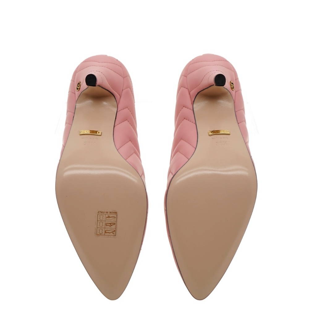 Gucci Charlotte Pumps Chevron Pink Leather Size 38.5 New - Picture 6 of 6